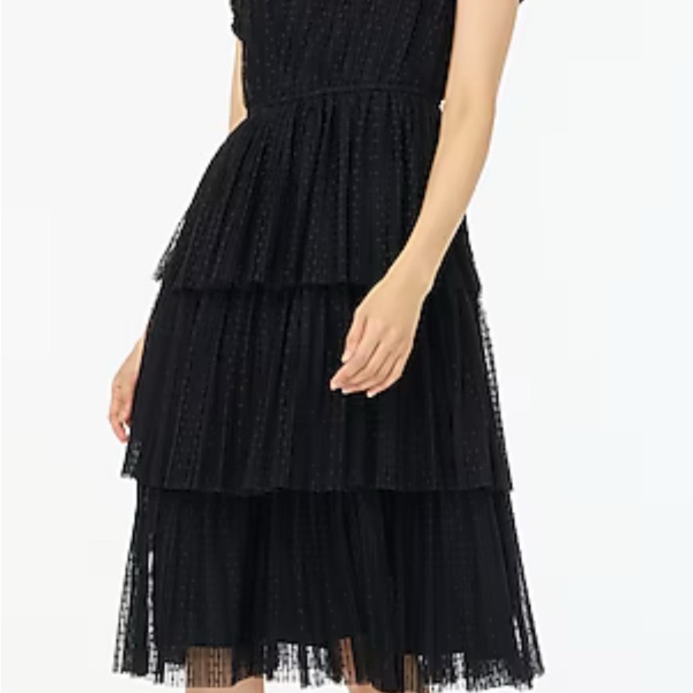 J.Crew Elegant Black Tiered Dress